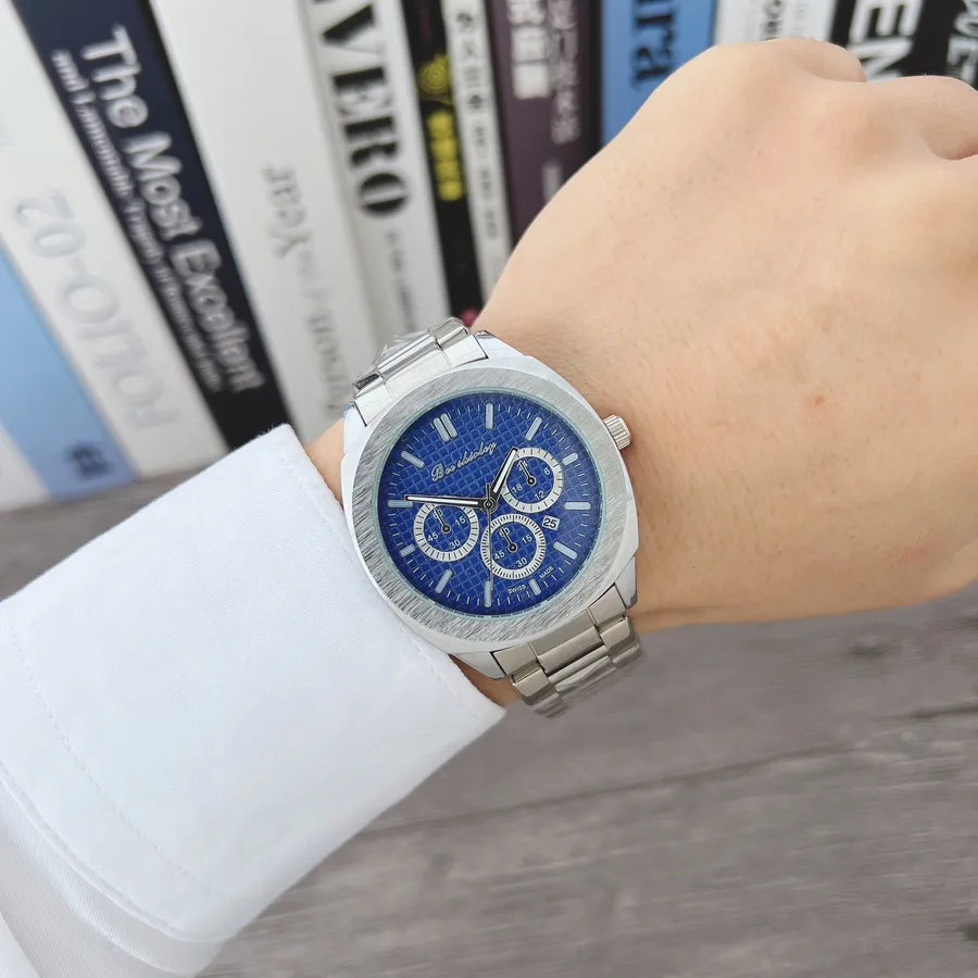 Casual Classic Style Solid Color Single Folding Buckle Quartz Watch