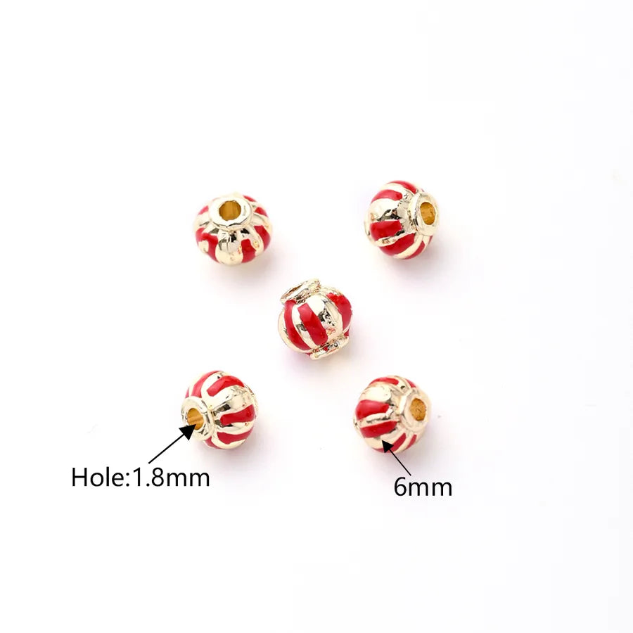 5 PCS/Package Diameter 6 mm Hole 1~1.9mm Alloy Gold Plated Pumpkin Polished Jewelry Accessories