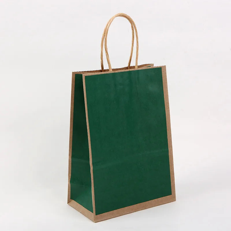 simple style solid color kraft paper daily gift bags 1 piece