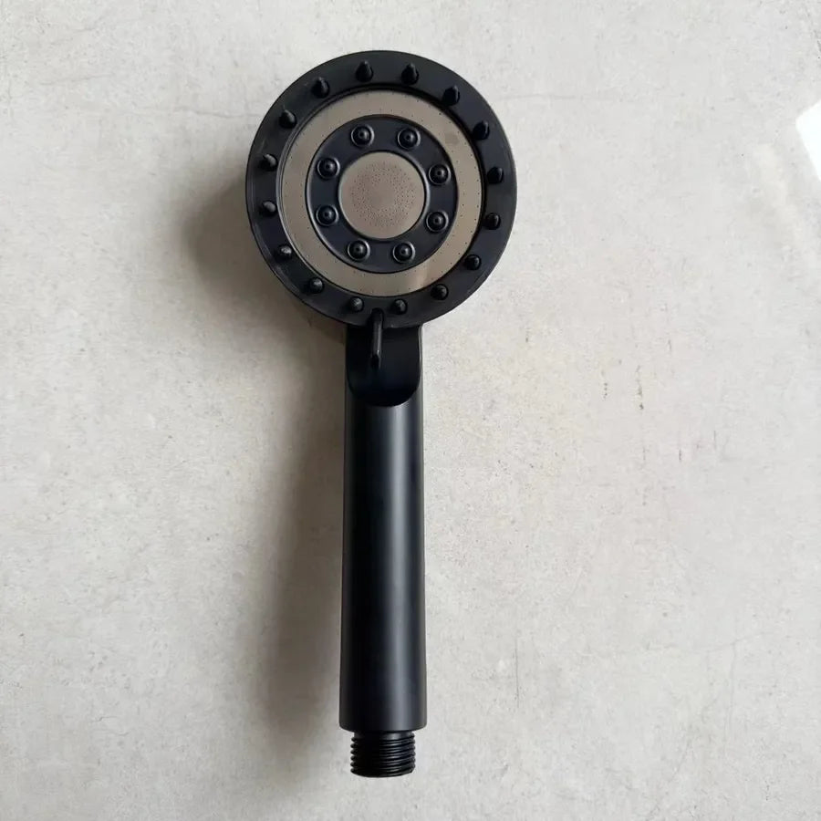 Spray shower booster shower head frosted black hand-held shower head suit five-speed multi-function universal interface