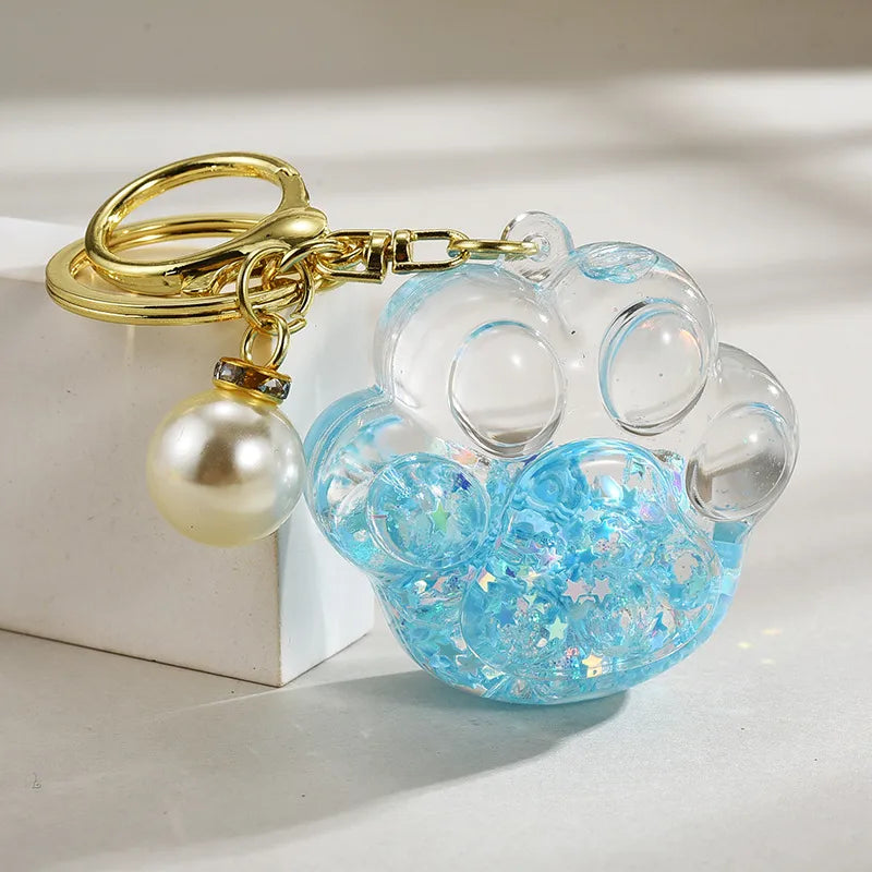 cartoon style solid color arylic unisex bag pendant keychain