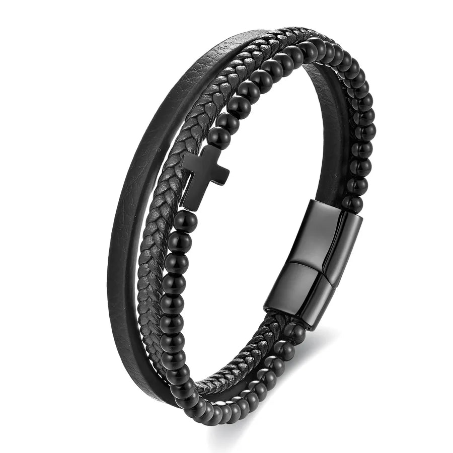 Genuine Leather Bracelet Simple Leather Bracelet Men's Leather Bracelet Original Jewelry Magnet Bracelet 888