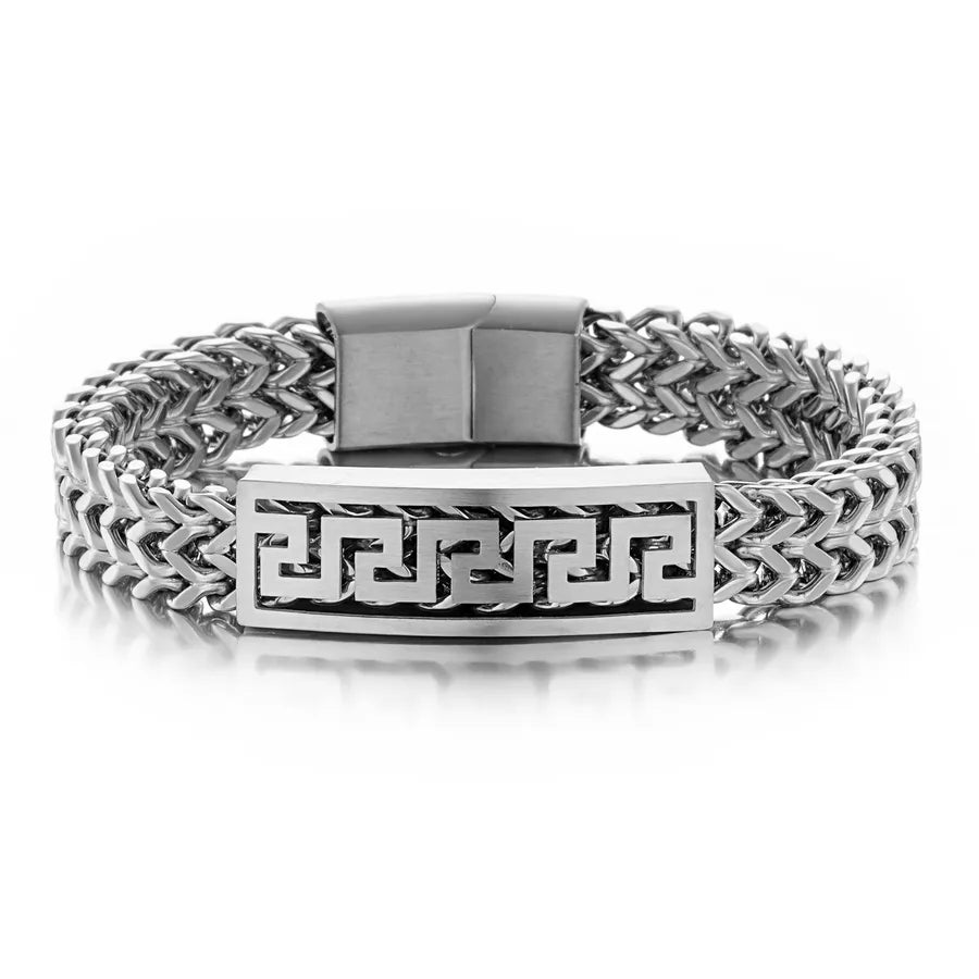 Hip-Hop Punk Simple Style Solid Color 304 Stainless Steel Men's Bracelets Men Chain Bracelets