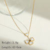 Wholesale Jewelry Elegant Cute Retro Love Geometric Heart Shape 304 Stainless Steel Acrylic Zircon 18K Gold Plated Plating Inlay Paperclip Chain cable chain Multi Charms Necklace