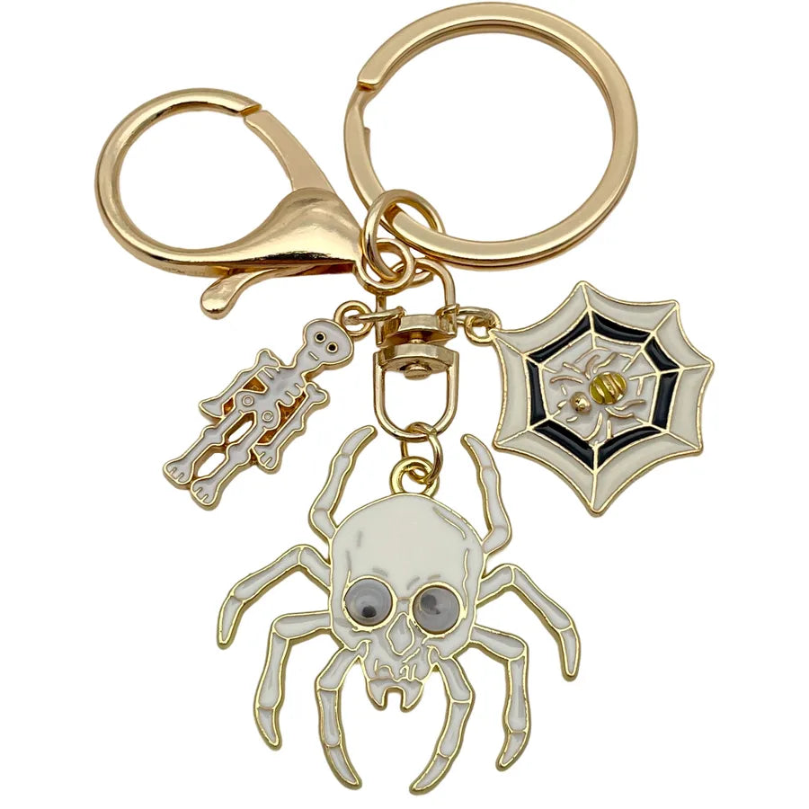 Halloween Ghost Cartoon Couple Car Keychain Pendant Ring Creative Personalized Alloy Bag Decorations Small Hanging Ornaments