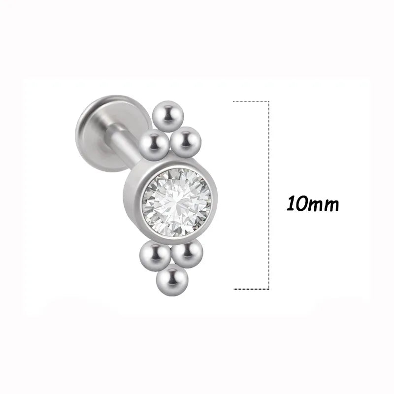1 Piece Lip Rings Simple Style Classic Style Solid Color 316L Stainless Steel  G23 Titanium Ear Cartilage Rings & Studs