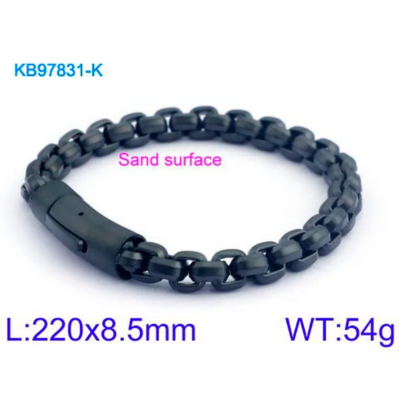 Retro Solid Color Titanium Steel Chain 18K Gold Plated Men's Bracelets