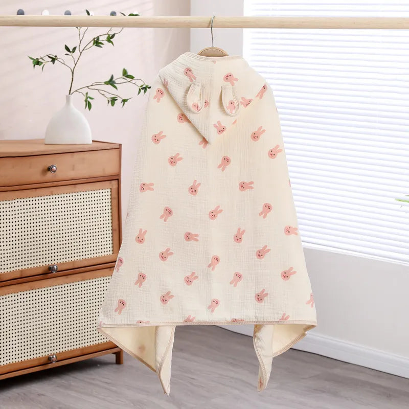 Baby bath towel hooded cloak cotton gauze bath towel Children Baby bathrobe soft absorbent bath bag towel wholesale