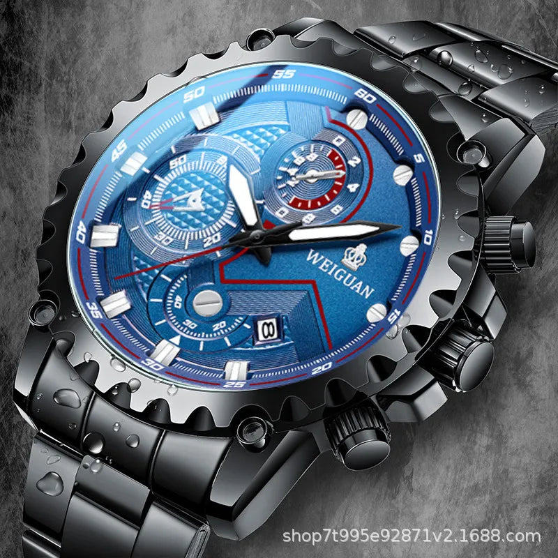 business color block single folding buckle quartz men's watches