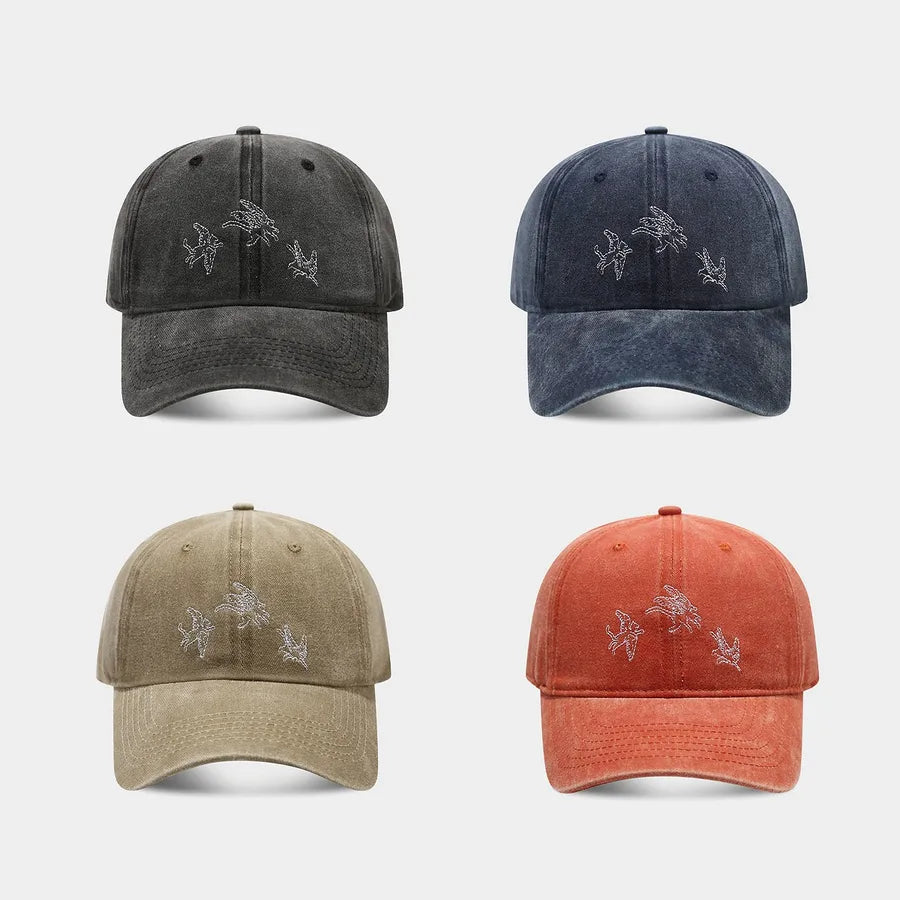 Unisex Casual Retro Simple Style Geometric Embroidery Curved Eaves Baseball Cap