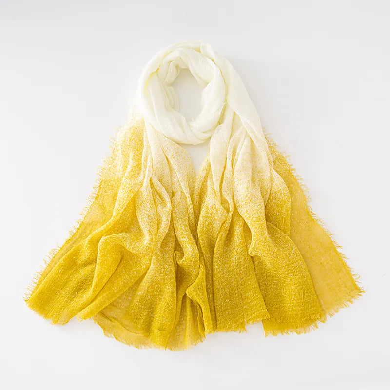 Unisex Casual Elegant Gradient Color Rayon Cotton Polyester Scarf