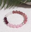 Natural Stone Bracelet Friend Gift Women's Rose Quartz Strawberry Crystal Garnet Beaded Bracelet Yiwu Jewelry Wholesale