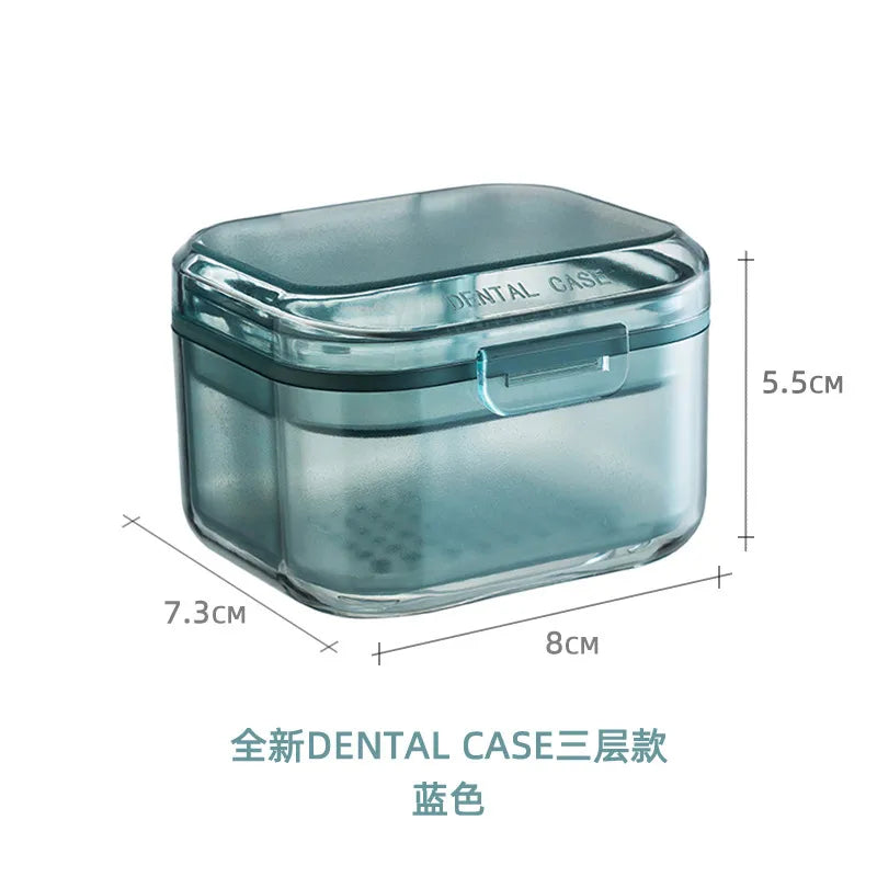 New three-layer braces box denture corrector storage box orthodontic retainer arch expander storage cleaning soaking box