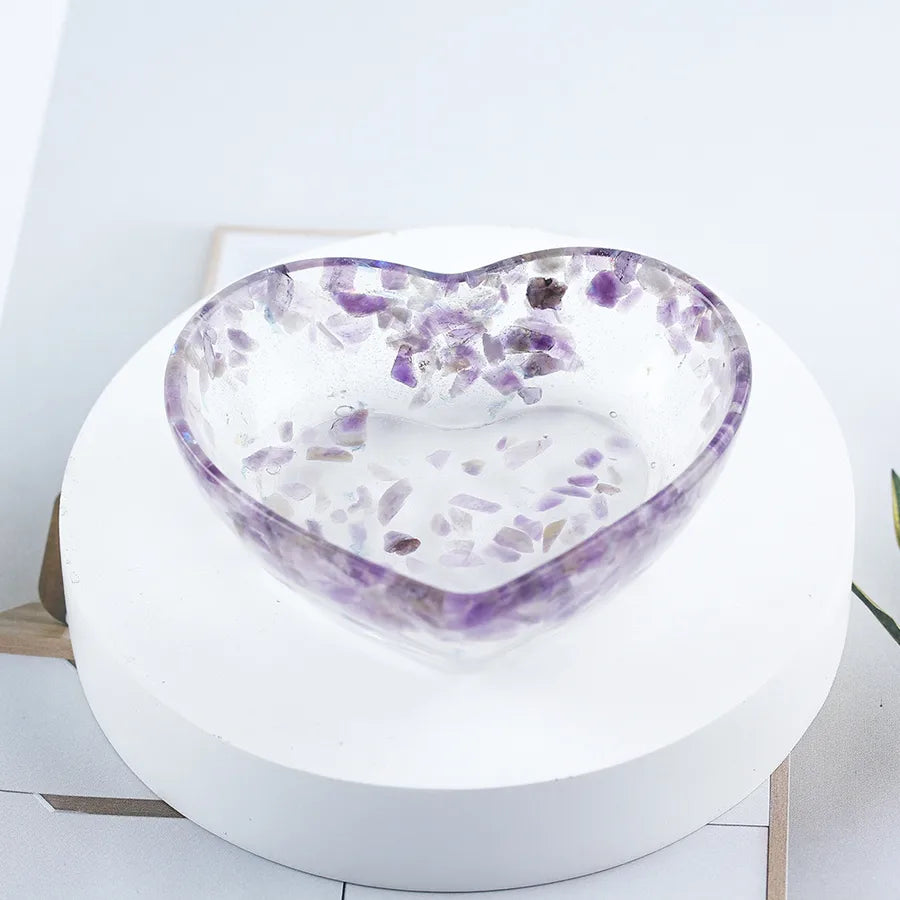 Simple Style Heart Shape Crystal gravel Amethyst