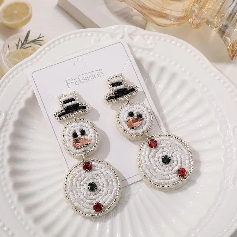 Handmade Christmas Tree Pumpkin Snowflake Earrings Women's Festive Atmosphere Sensation Ear Jewelry Holiday Flower Design