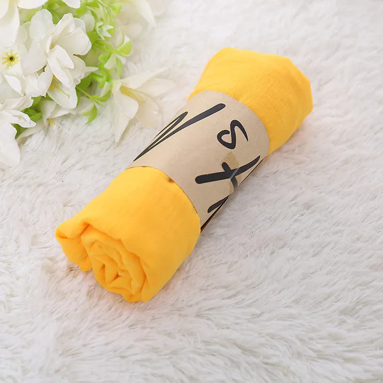 Unisex Simple Style Solid Color cotton and linen Scarf