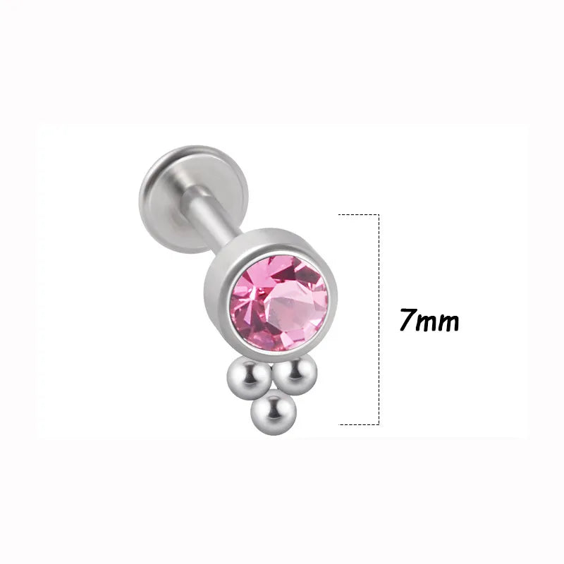 1 Piece Lip Rings Simple Style Classic Style Solid Color 316L Stainless Steel  G23 Titanium Ear Cartilage Rings & Studs
