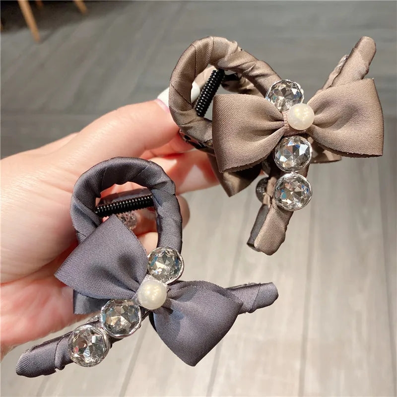New Style Sweet Forest System Hair Clip Super Fairy Fabric Butterfly Knot Simple Back Of Head Bun Clip Casual Fashion Women Claw Hair Clip