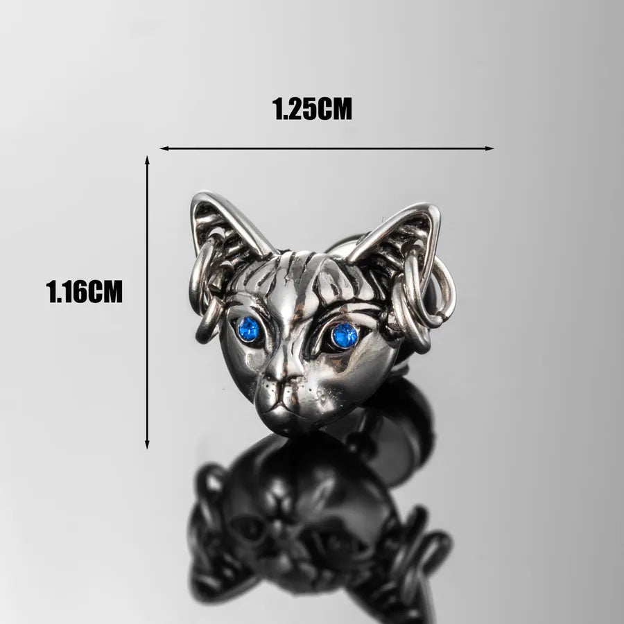 1 Piece Halloween Vintage Style Simple Style Cool Style Cat Skull Eagle 316 Stainless Steel  Ear Studs