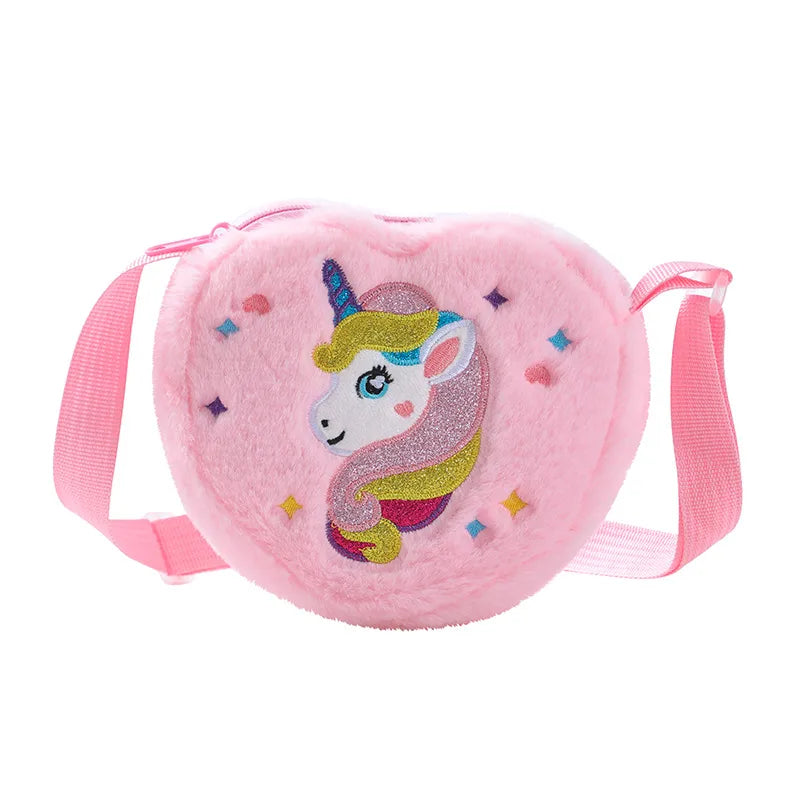 New in stock Plush Loving Heart Storage Children's Cartoon  Shoulder Bag Cute Girl's Daily Wear Crossbody