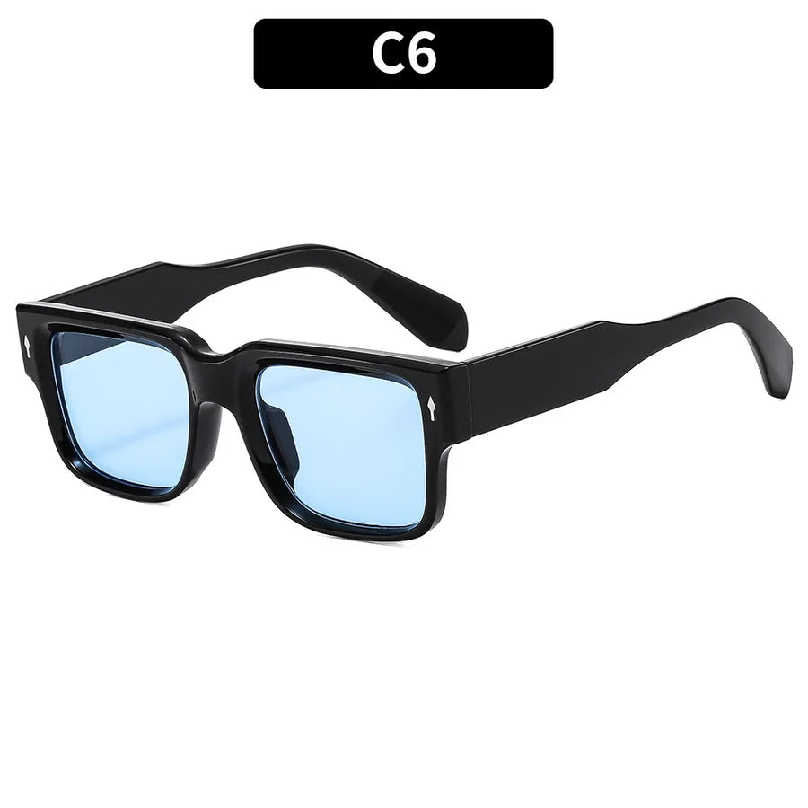 Simple Style Streetwear Solid Color Pc Square Full Frame Men's Sunglasses