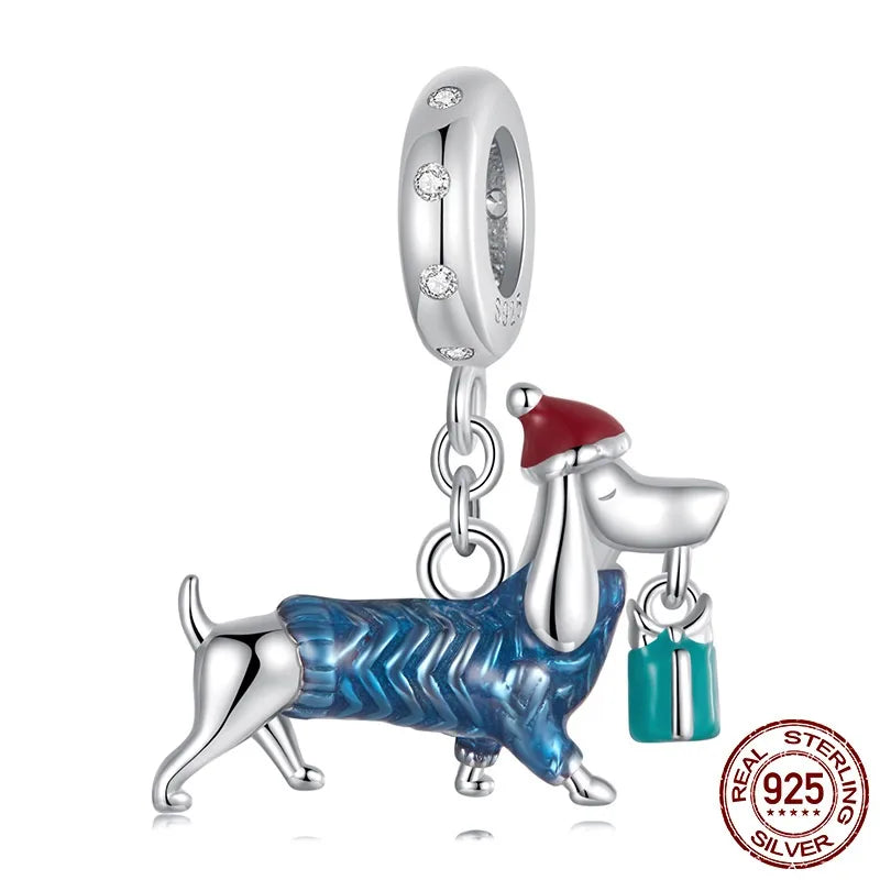 Aifule Pet Dog Cute Animal Series Beaded DIY Beaded S925 Sterling Silver Combination Wholesale Ornament Scattered Beads