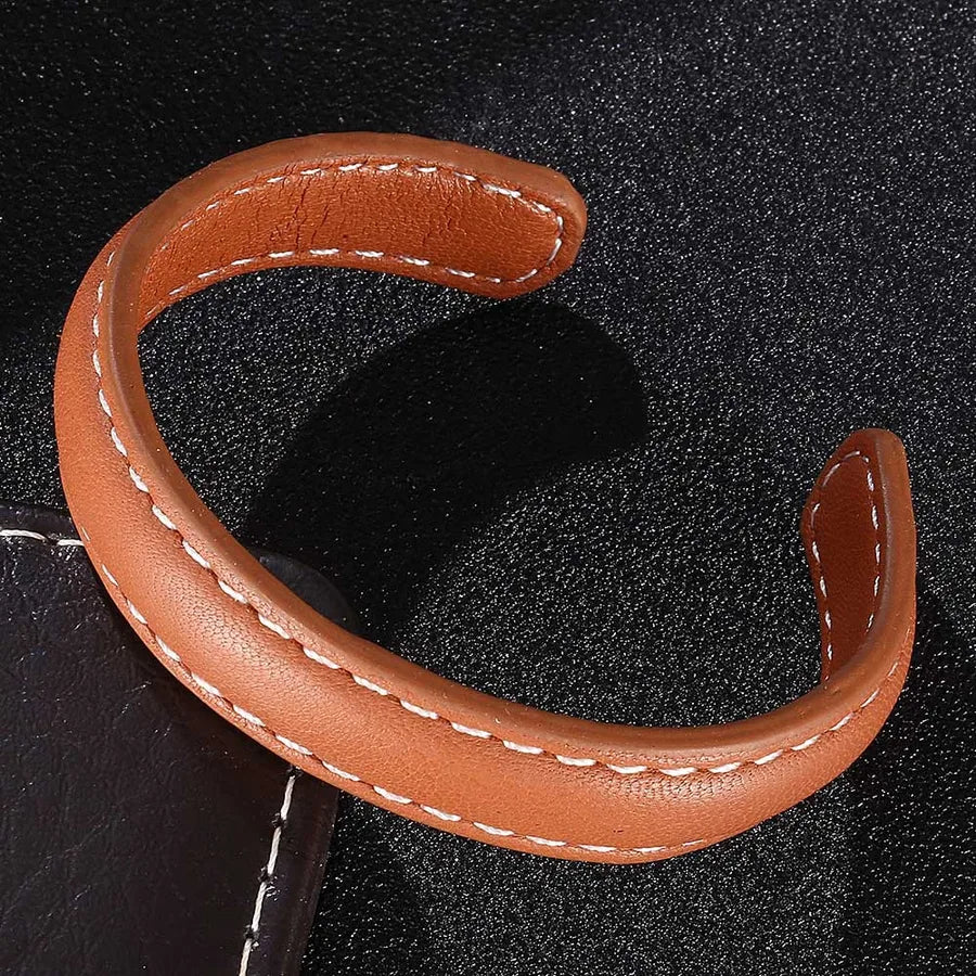 Retro Punk Geometric Leather Men's Bangle Men Cord & Leather Bracelets