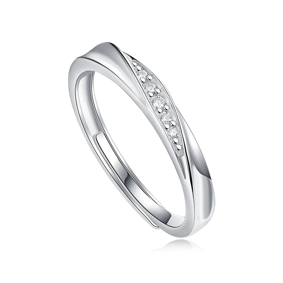 Moissanite 925 Sterling Silver Open Rings GRA Certificate Geometric Open Rings