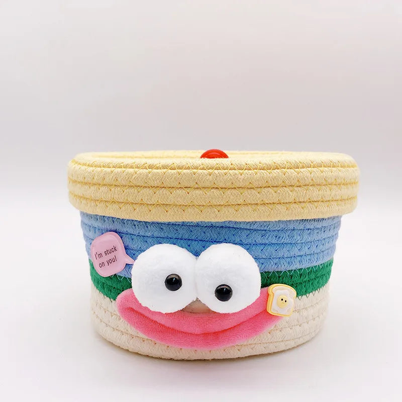 Cute Cartoon cotton rope Storage Basket