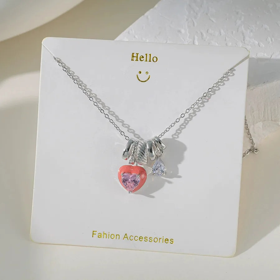 Wholesale Jewelry Elegant Glam Geometric Flower Butterfly 304 Stainless Steel Copper Plating cable chain Pendant Necklace