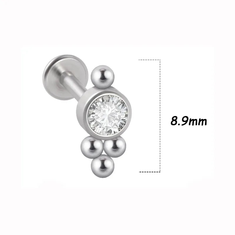 1 Piece Lip Rings Simple Style Classic Style Solid Color 316L Stainless Steel  G23 Titanium Ear Cartilage Rings & Studs