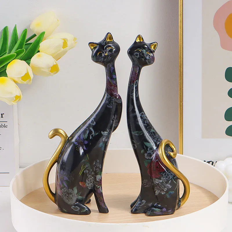 retro artistic cat synthetic resin ornaments artificial decorations