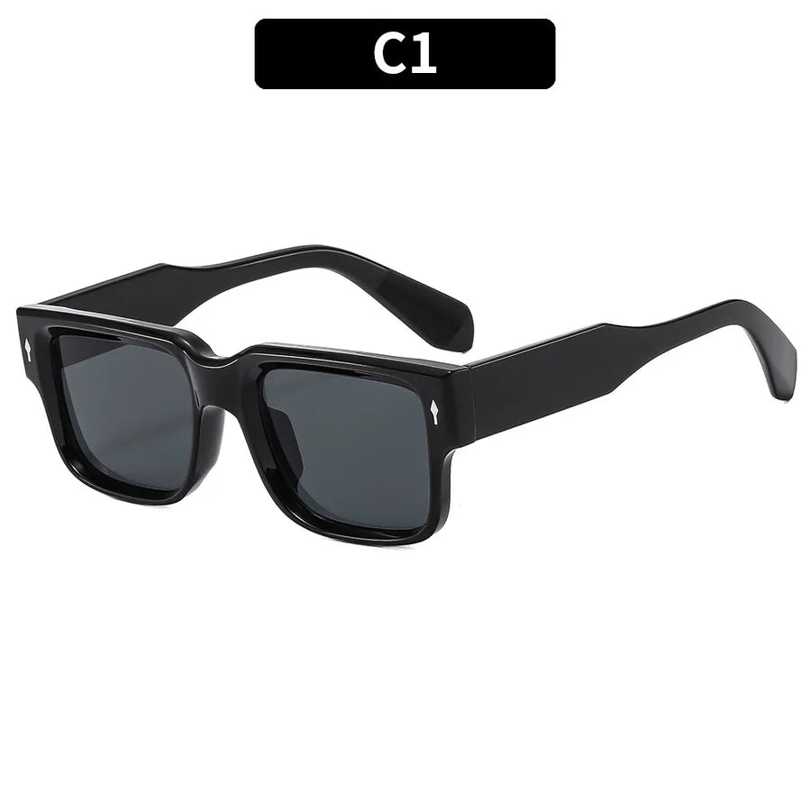 Simple Style Streetwear Solid Color Pc Square Full Frame Men's Sunglasses