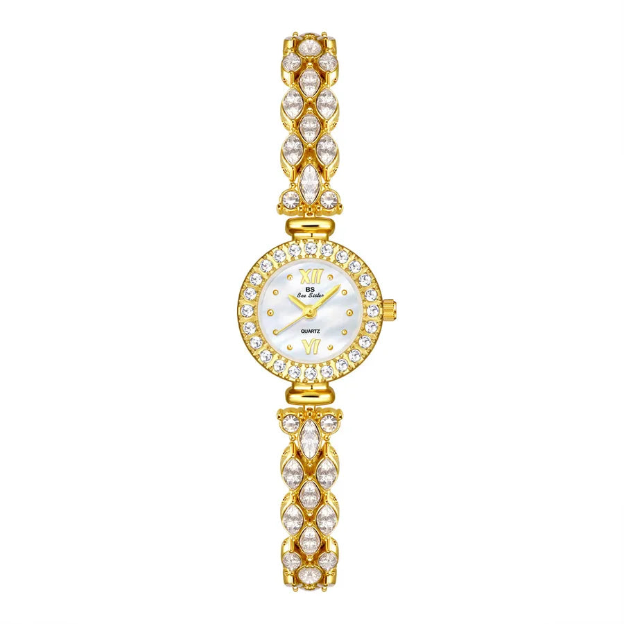 Glam Shiny Solid Color Jewelry Buckle Quartz Watch