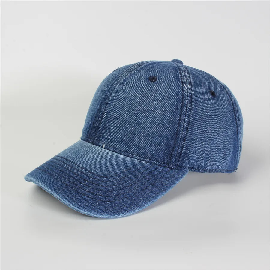 Retro New Style Denim Fishing Cap Women's Harajuku Sun Protection Bucket Hat Cuffed Tear Design Casual Versatile Streetwear