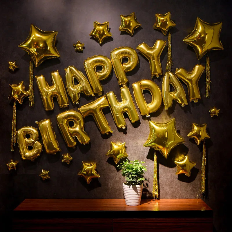Classic Style Letter Aluminum Film Birthday Balloons