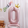 42-Inch Stand-Up Large Pink Base Number Balloons Birthday Decoration Scene Arrangement One-Year-Old Photo Props Balloons