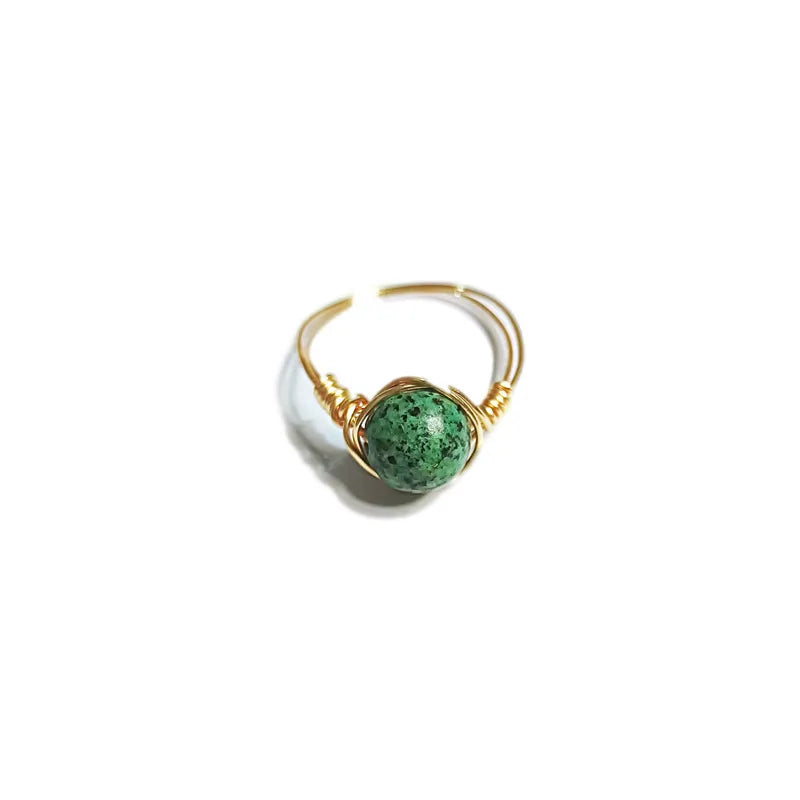 fashion round natural stone rings 1 piece