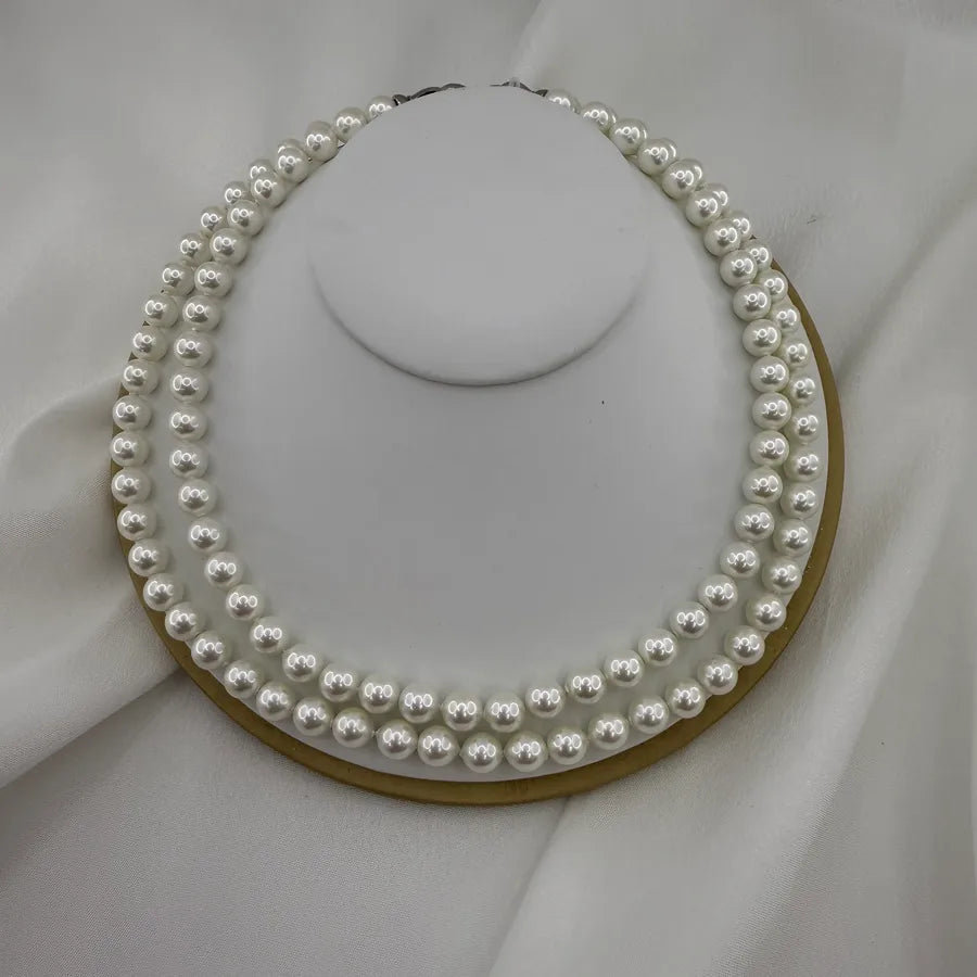 Baroque Style Modern Style Round Artificial Pearl Copper Beaded Chain Beaded Necklaces Wholesale