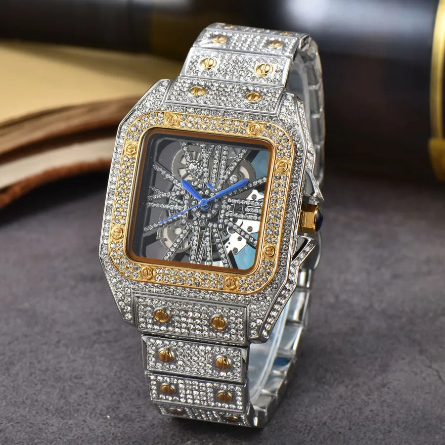 Glam Shiny Solid Color Butterfly Double Snap Quartz Women's Watches