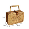 Nordic Rattan Bag ins Crossbody Mini Bag Retro Light Luxury Artistic Handmade Woven Single Shoulder Leather Buckle Bag