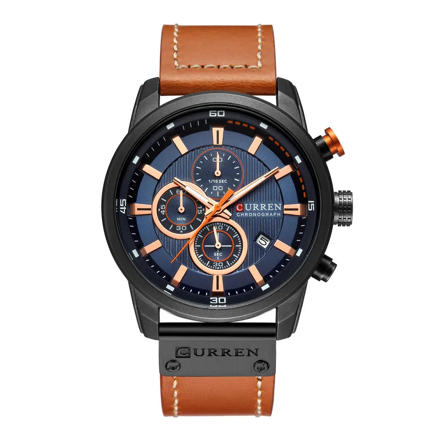 fashion solid color buckle quartz men's watches