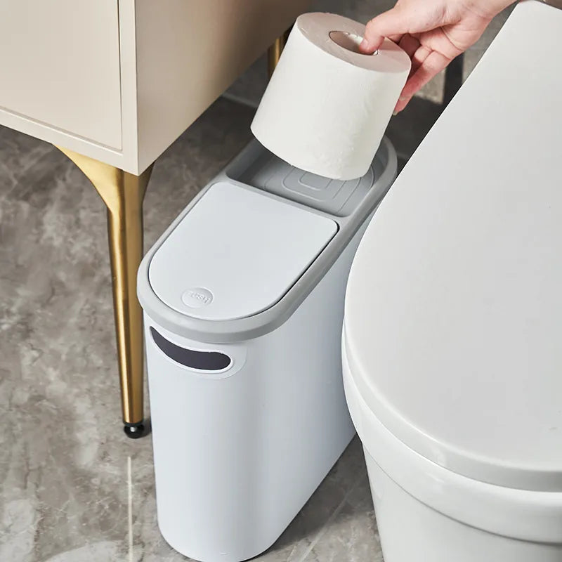 Simple Style Solid Color PP Trash Can