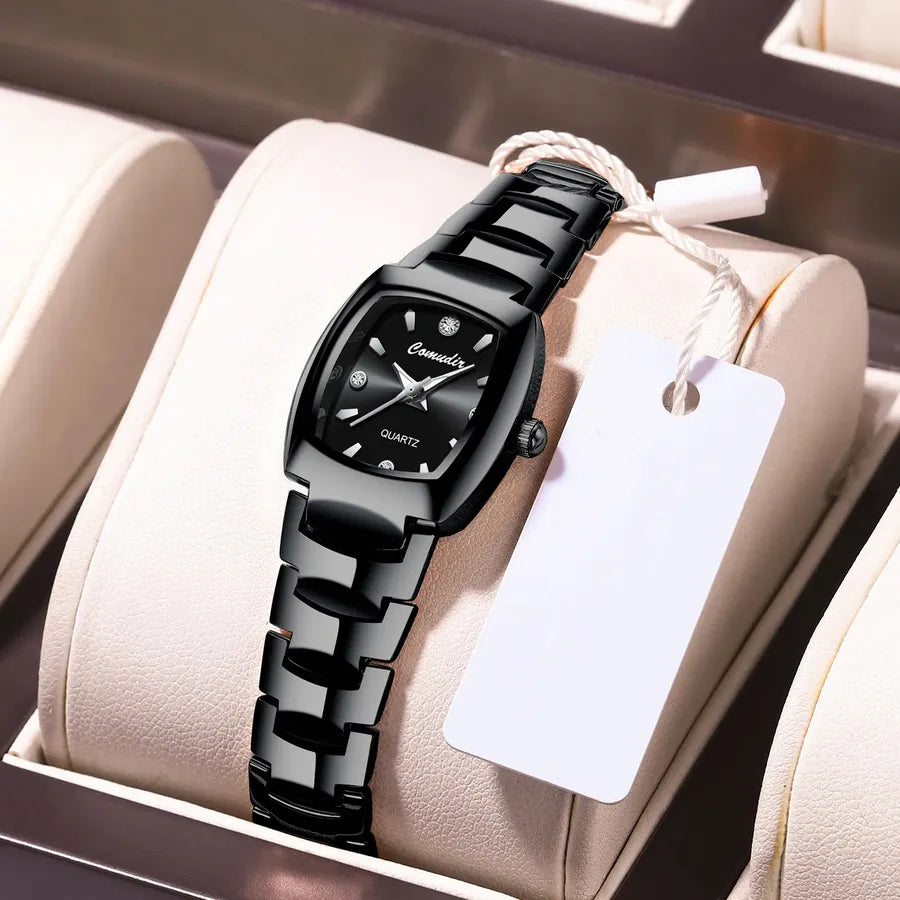 casual geometric single folding buckle quartz women's watches
