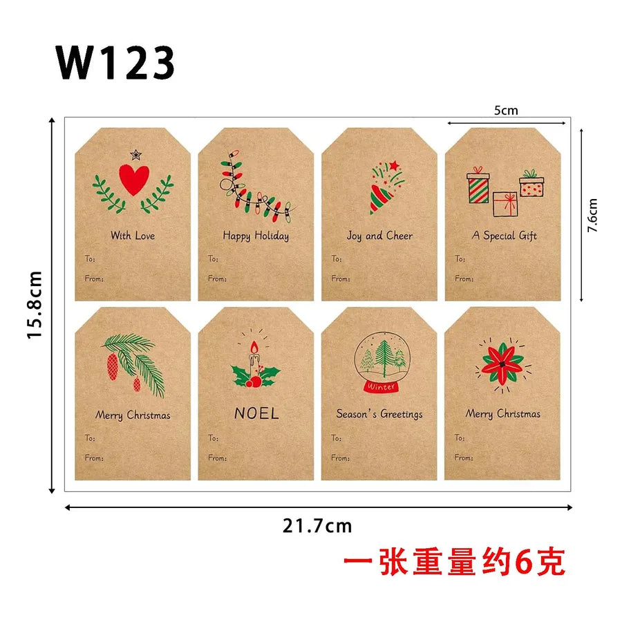Handmade Christmas Thank You Gift Decorations 10 Pack Adhesive Labels Stickers Craft Series Paper Not Dry