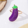 Cute Pastoral Corn Eggplant Vegetable Alloy Napkin ring 1 Piece