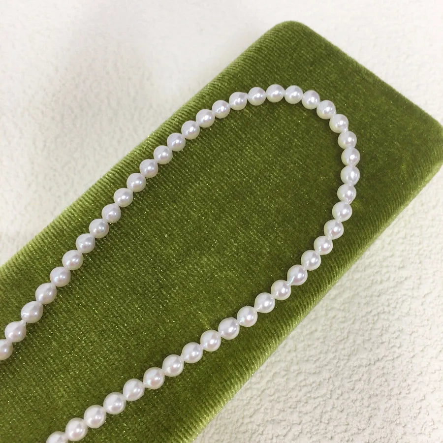Zhuji Pearl High Brightness Near Round Natural Freshwater Pearl baby Bead Chain Small Rice Bead Pearl Necklace Jewelry Wholesale