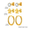 IG Style Casual Simple Style Flower Plating 201 Stainless Steel Zircon 18K Gold Plated Butterfly Backs Earrings