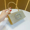 Fashionable Luxury Clutch Bag Diamond Embellished Evening Bag Wedding Reception Lady's Handbag Square Polyester Shoulder Bag