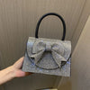 women's polyester bow knot elegant square magnetic buckle evening bag